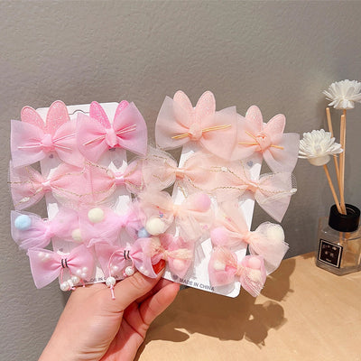 Girl'S Sweet Bow Knot Cloth Hair Clip