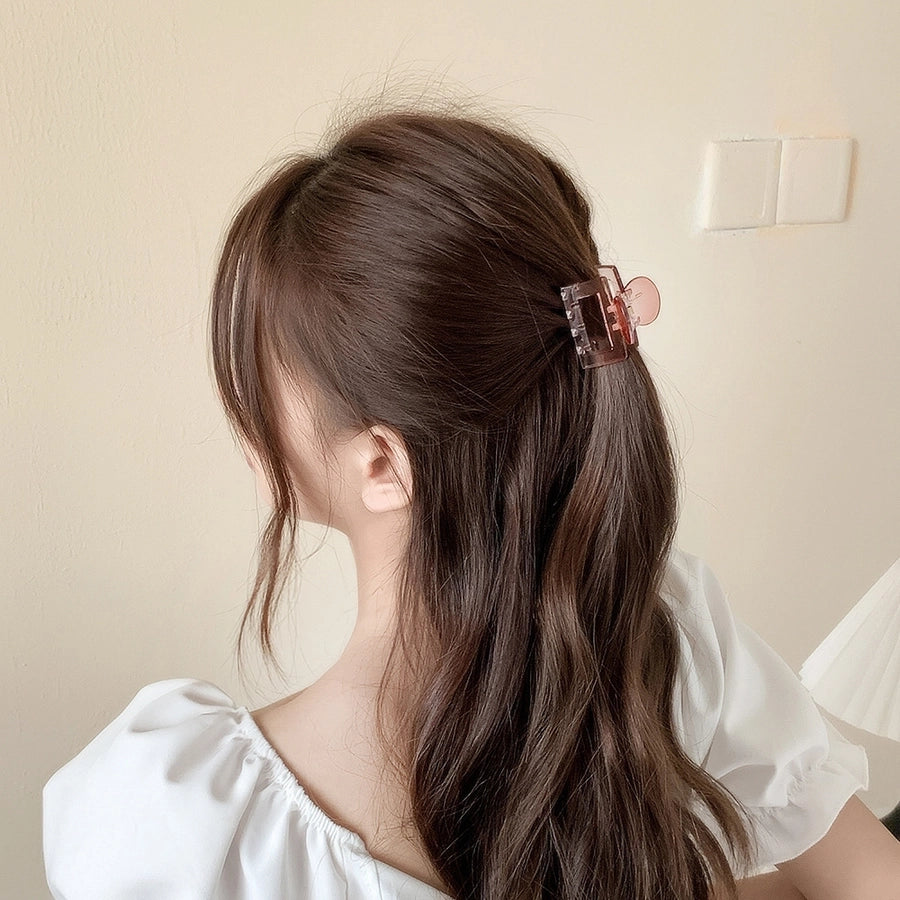 Gradient Small Grab Clip Small Disc Hairpin Environmentally Friendly Acetic Acid Shark Clip Transparent Oval Hair Grab Children's Clip