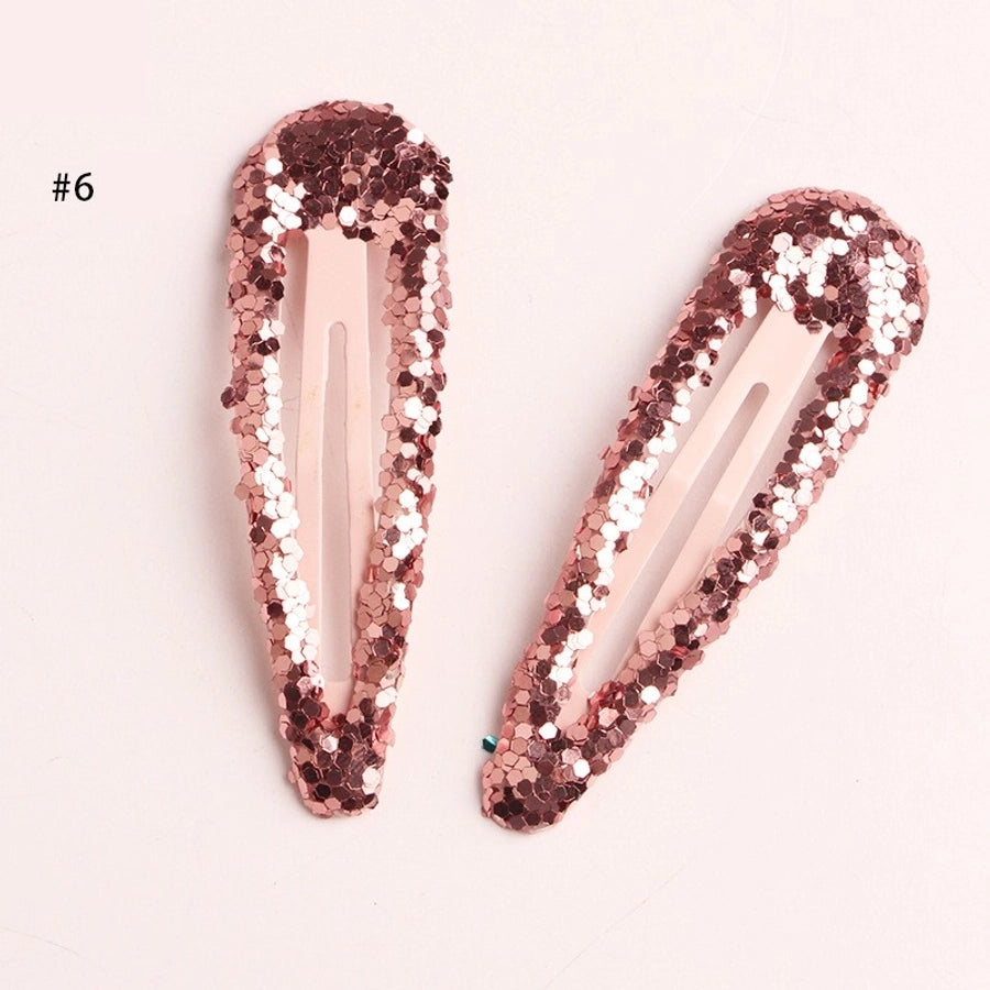 girl's simple style water droplets sequin hair clip