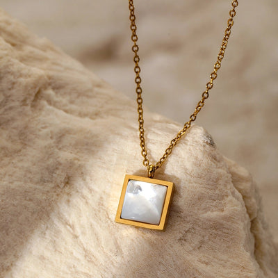 Jewelry Elegant Vintage Style Simple Style Geometric 304 Stainless Steel 18K Gold Plated Pendant Necklace