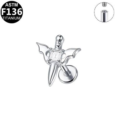 1 Piece Lip Rings Hip-Hop Rock Punk Spider Pure Titanium Titanium Alloy Zircon 14K Gold Plated White Gold Plated Lip Rings Ear Cartilage Rings & Studs