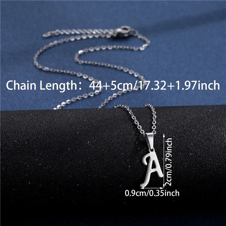 Jewelry Casual Simple Style Classic Style Letter 201 Stainless Steel Silver Plated Hollow Out Pendant Necklace