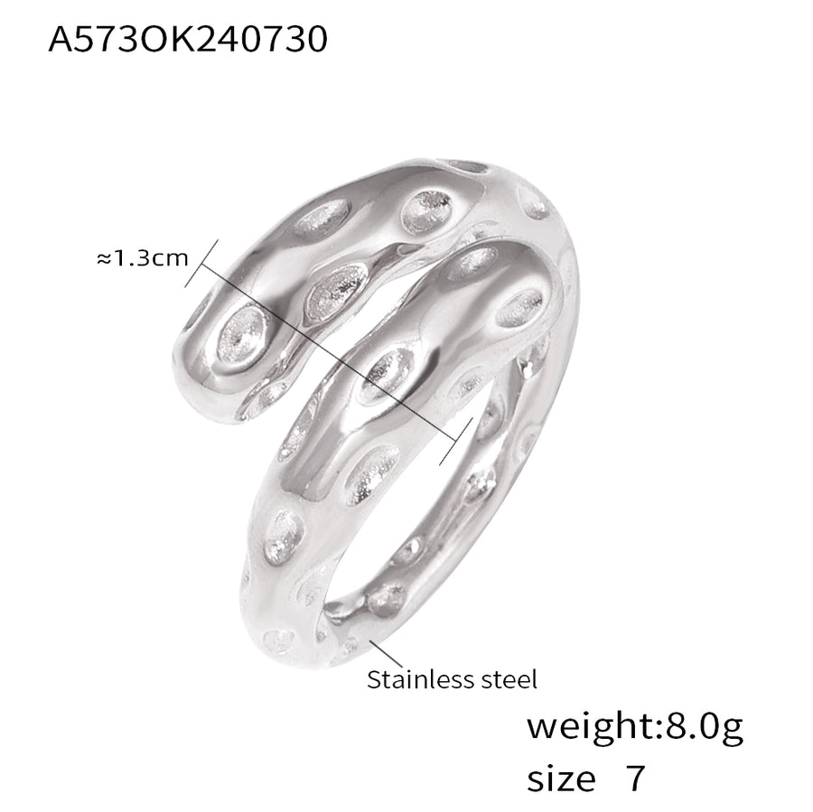 Jewelry Casual Elegant Modern Style Geometric 304 Stainless Steel 18K Gold Plated Plating Rings