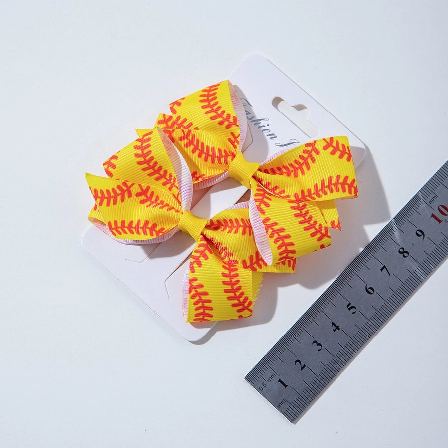 children's bow hair accessories girls' rugby dovetail hairpin cheerleading accessories metal duckbill clip