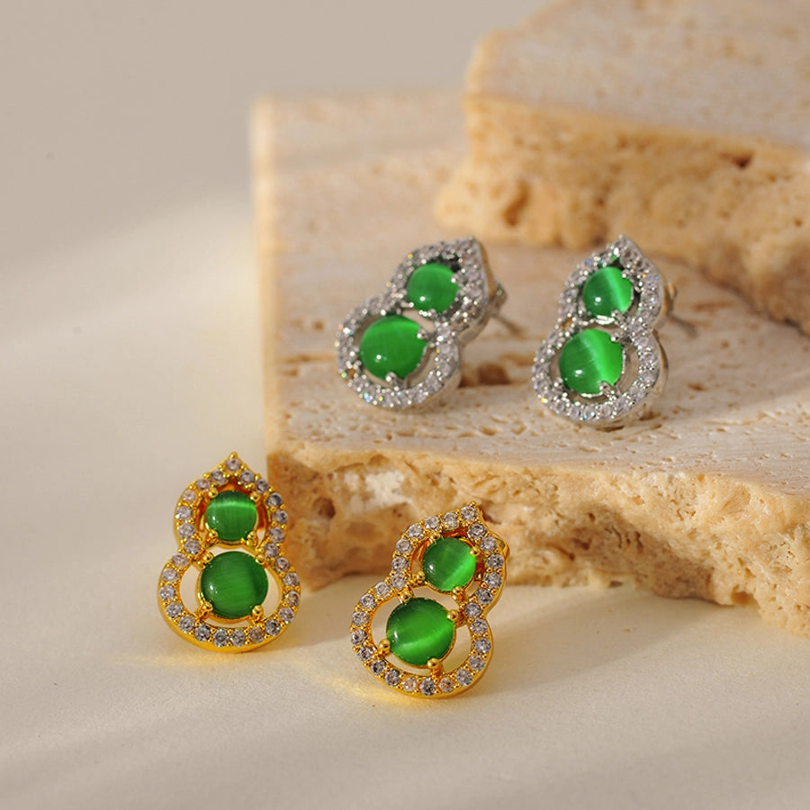 1 Pair Elegant Gourd 304 Stainless Steel Ear Studs