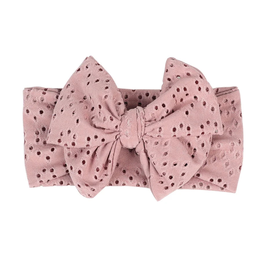pastoral polka dots cloth bowknot hollow out hair band