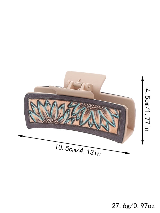 women's vintage style simple style sunflower pu leather hair claws