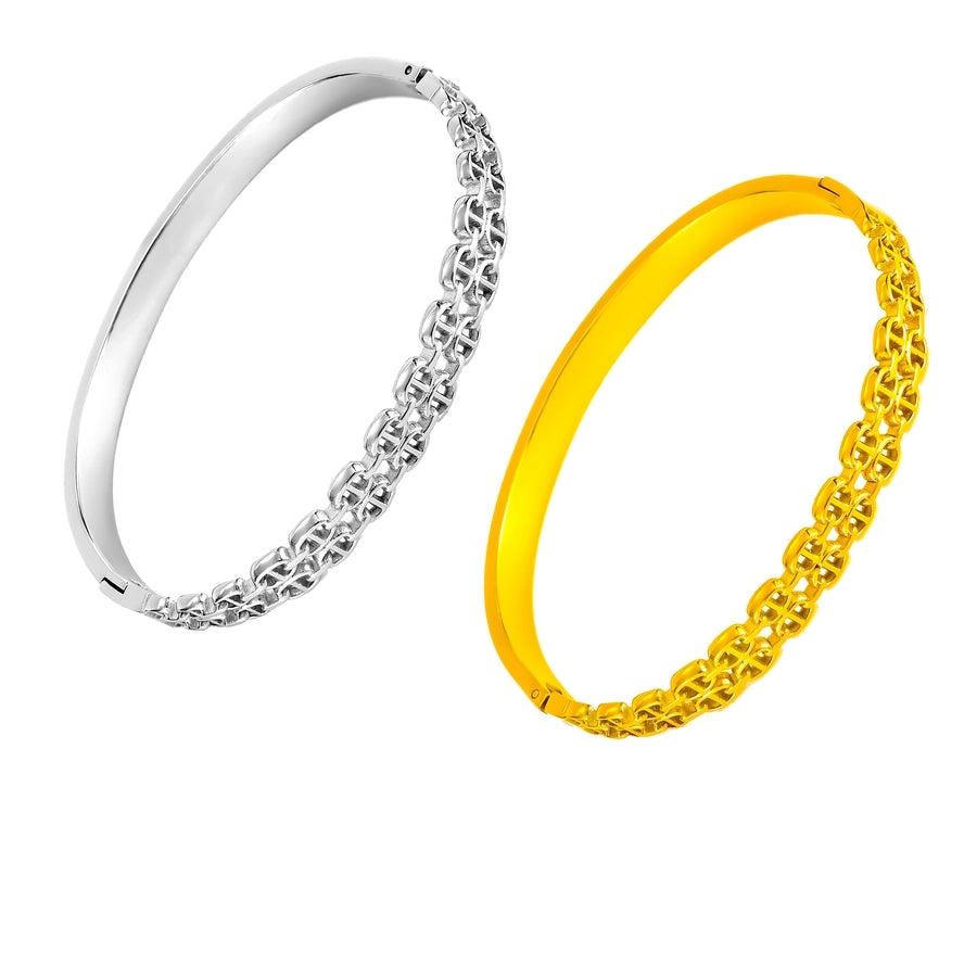 Vintage Style Simple Style Streetwear Geometric 304 Stainless Steel Bangle In Bulk