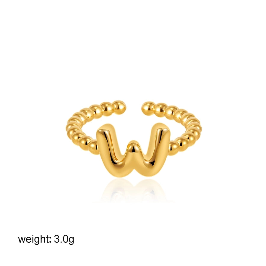 Copper Letter Open Rings