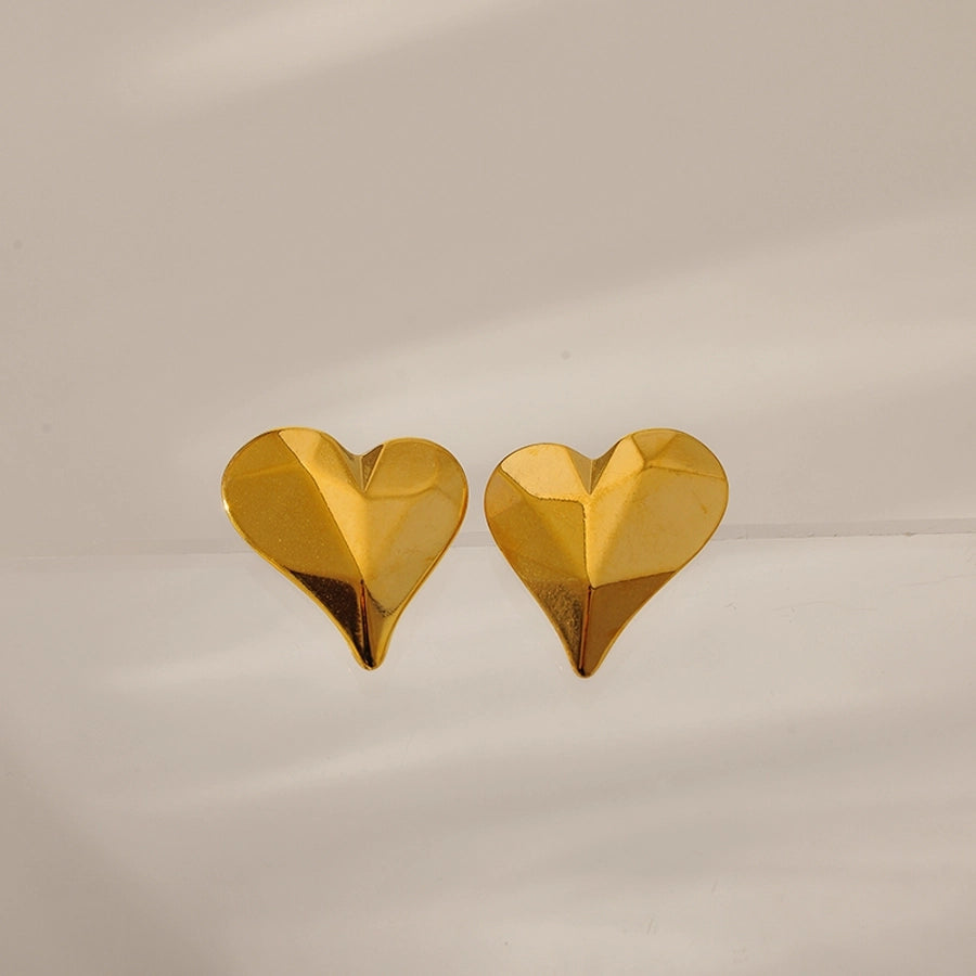 1 Pair Simple Style Classic Style Circle Heart Shape Spiral 304 Stainless Steel Ear Studs