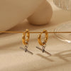 1 Pair IG Style Retro Classic Style Geometric Solid Color Removable Plating 304 Stainless Steel 18K Gold Plated Drop Earrings
