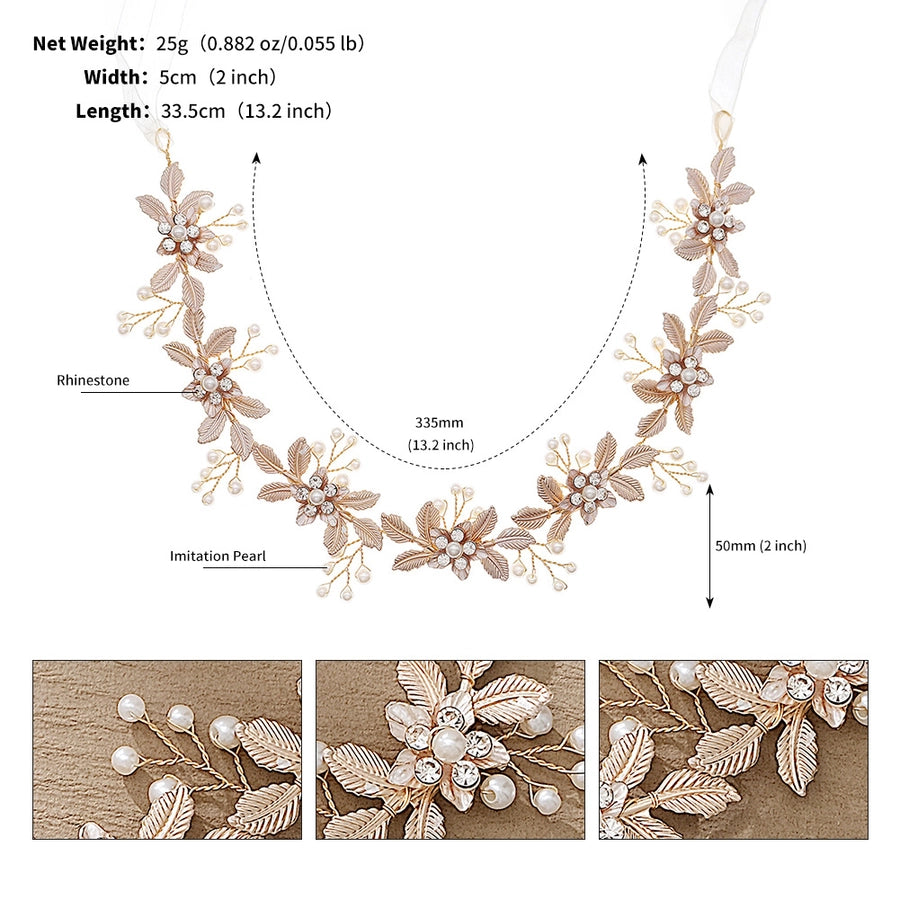 retro flower alloy hair band
