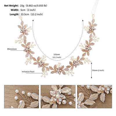 retro flower alloy hair band