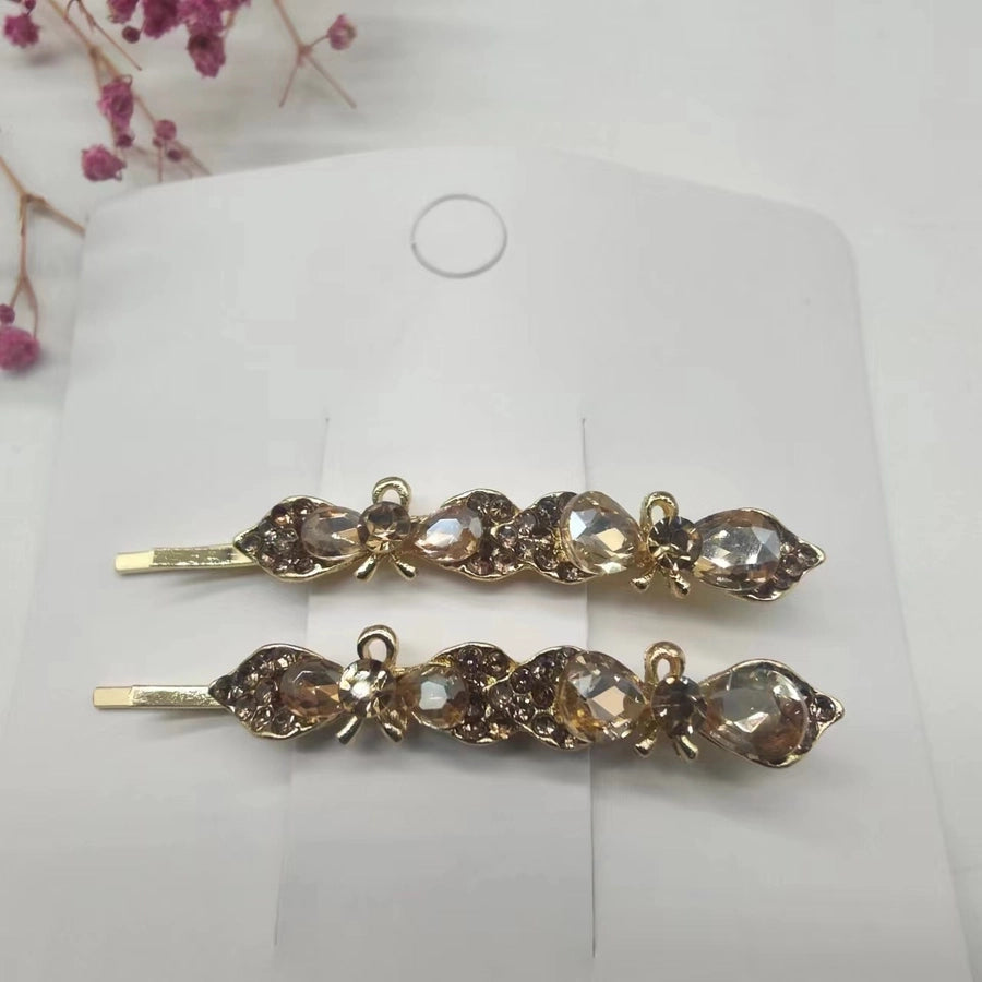 Women's Simple Style Classic Style Color Block Alloy Inlay Rhinestones Hair Clip