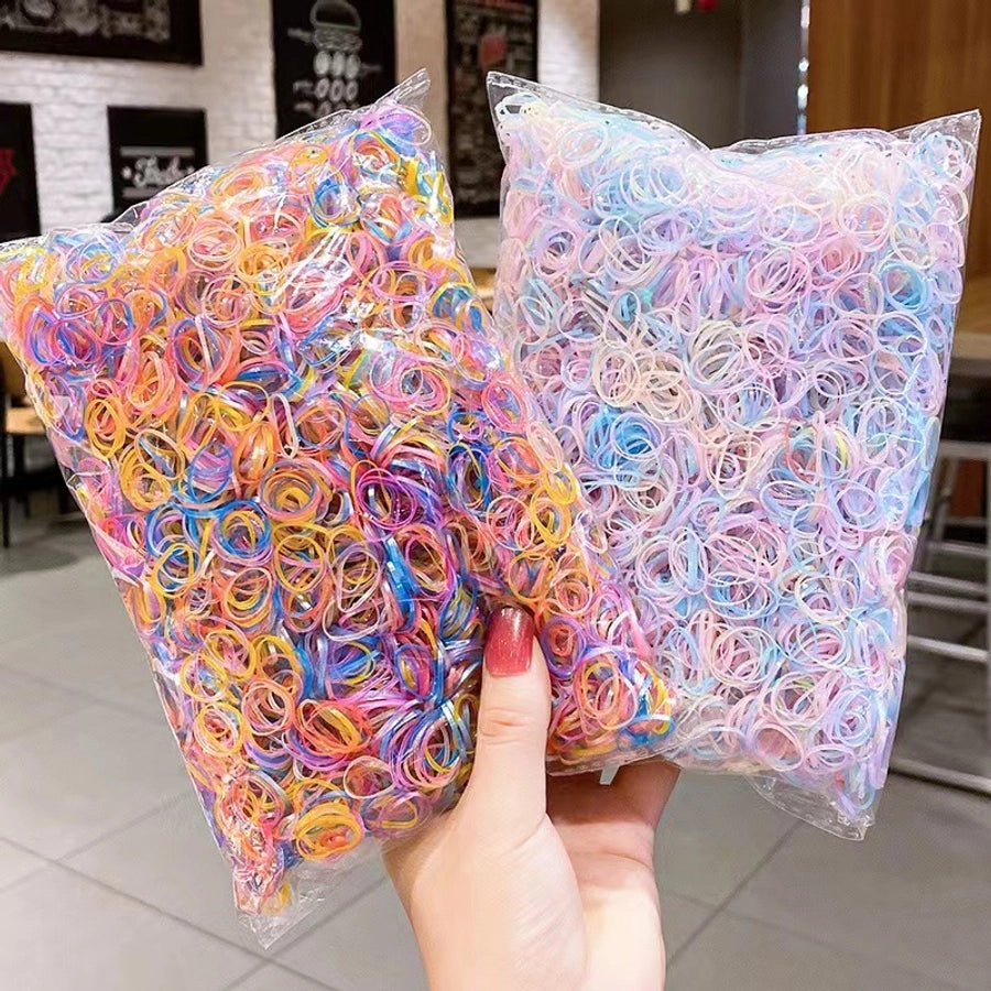 simple style solid color rubber band handmade hair tie