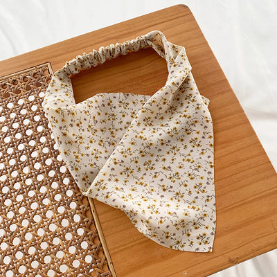 Women's Casual Simple Style Ditsy Floral Cloth scarf Hair Tie