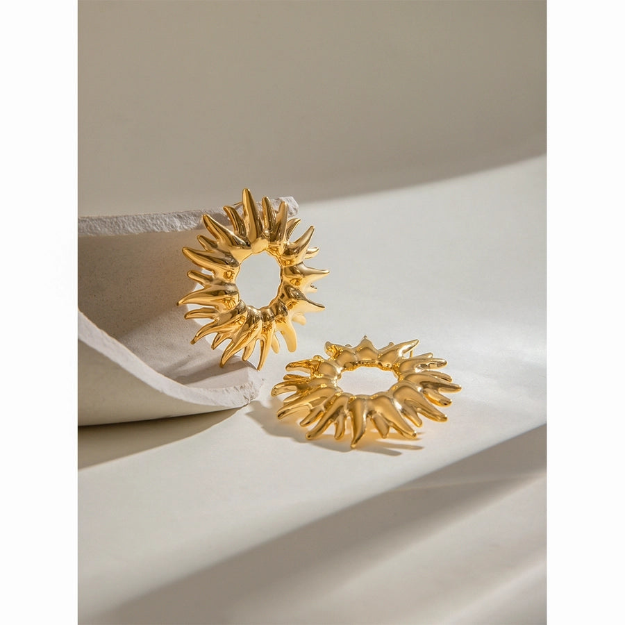 1 Pair Classic Style Sunflower 304 Stainless Steel Ear Studs