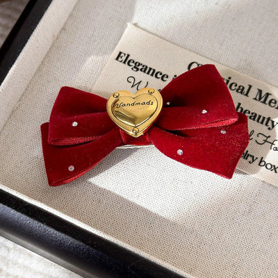 women's lady bow knot alloy cloth hair clip