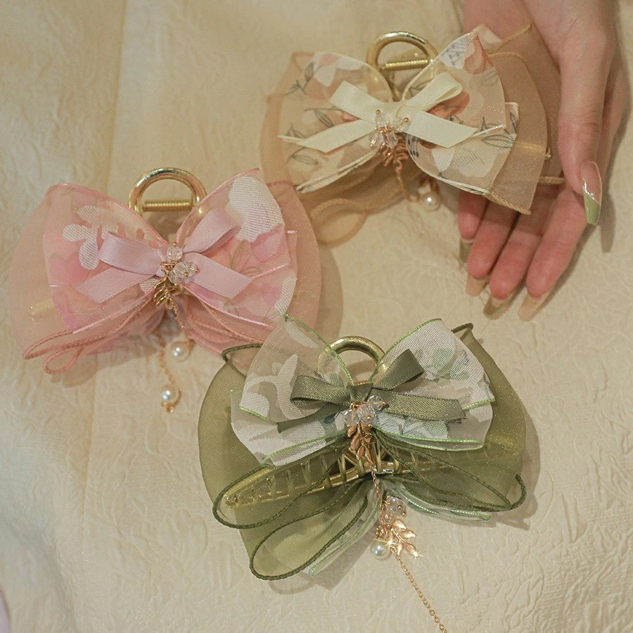 Women's Sweet Simple Style Bow Knot Cloth Hair Claws