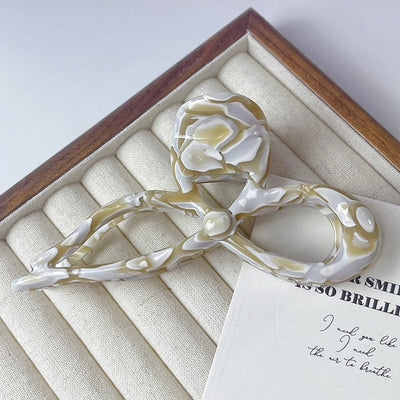 Super Fairy ~ Three-dimensional Bow Acetic Acid Grab Clip Temperament Gentle Ribbon Hairpin Sweet Large Shark Clip Women's Hair Accessories