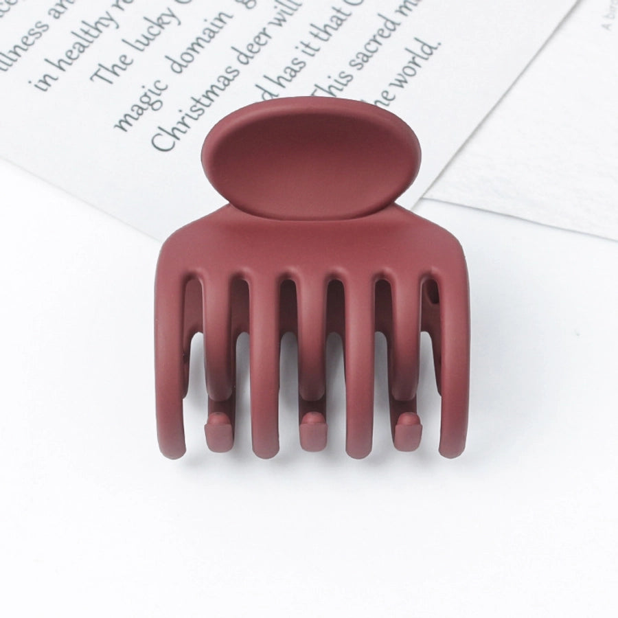 simple style solid color plastic resin hollow out hair claws 1 piece