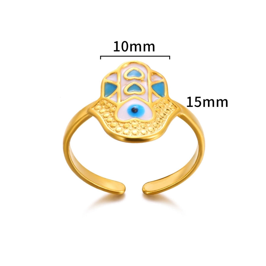 Jewelry Classical Funny Romantic Palm Eye 304 Stainless Steel Enamel Stainless Steel Rings