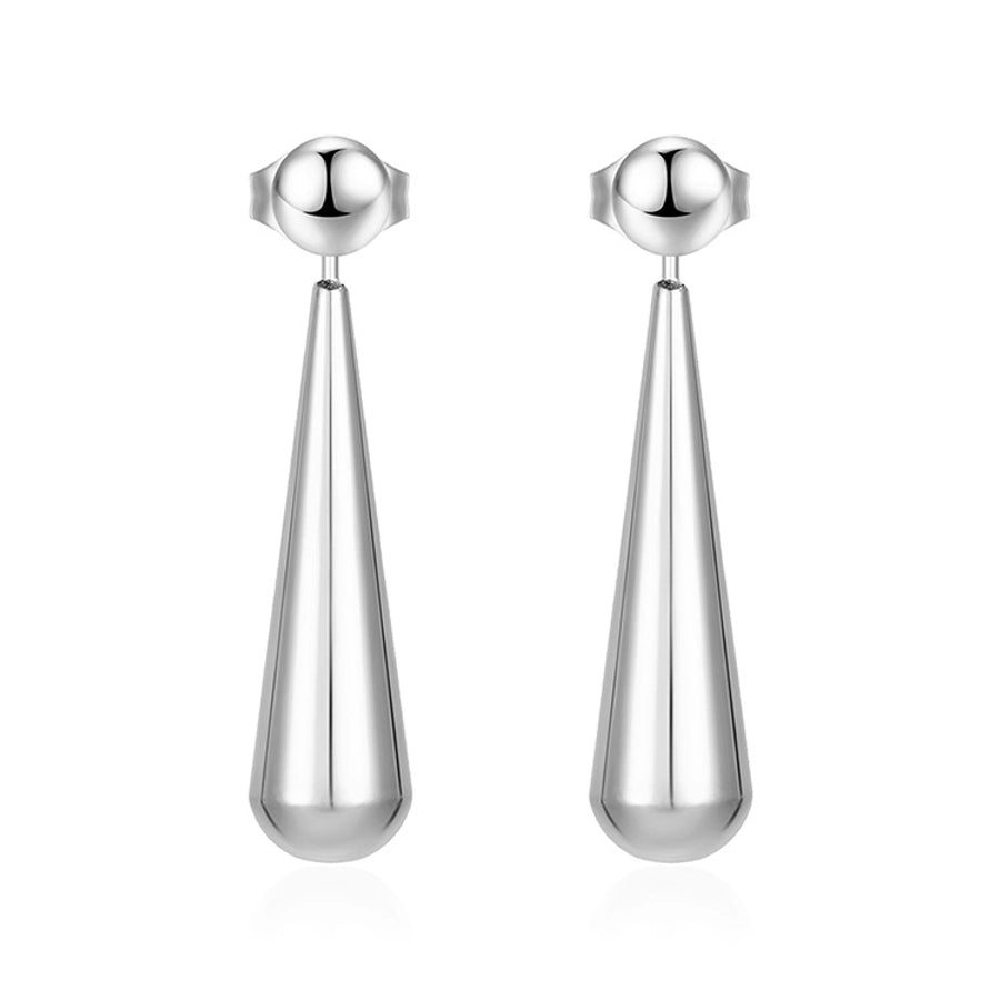 1 Pair Simple Style Water Droplets Titanium Steel 18K Gold Plated Drop Earrings