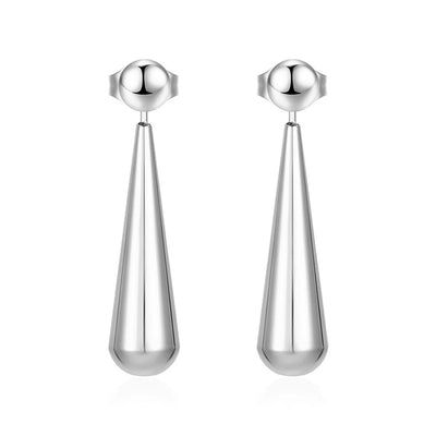 1 Pair Simple Style Water Droplets Titanium Steel 18K Gold Plated Drop Earrings
