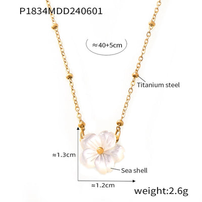 Jewelry Elegant Flower Titanium Steel Pendant Necklace