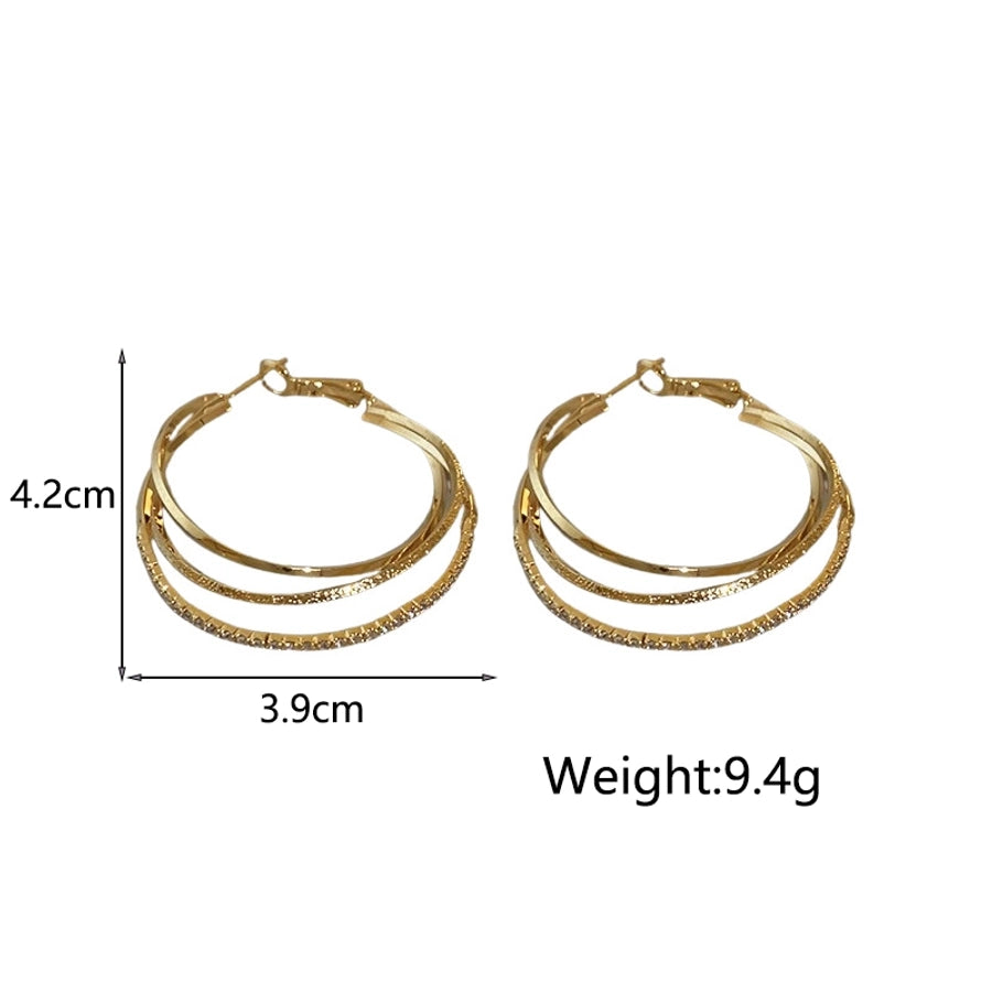 1 Pair Simple Style Circle Plating Inlay Copper Zircon 18K Gold Plated Hoop Earrings