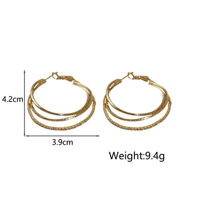 1 Pair Simple Style Circle Plating Inlay Copper Zircon 18K Gold Plated Hoop Earrings