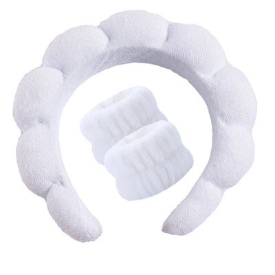 simple style color block towel velvet hair band