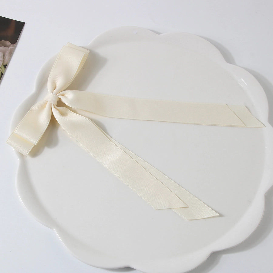 Guanyang  New Arrival 2.5cm Polyester Cotton Double Bow Barrettes Duckbill Clip Sweet Hair Pin Bar Shaped Hair Clip