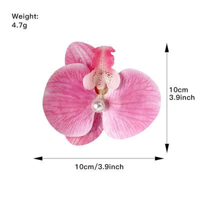 Women's Sweet Simple Style Flower Artificial Pearl Cloth Hair Clip