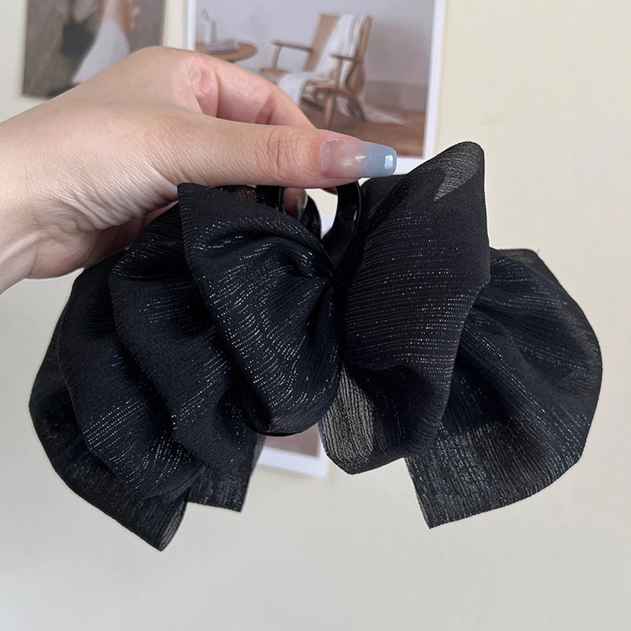 simple style bow knot cloth patchwork hair claws