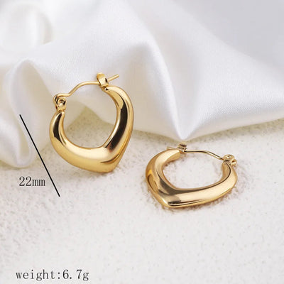 1 Pair Simple Style Commute Geometric Heart Shape Plating Titanium Steel Drop Earrings Earrings Ear Studs