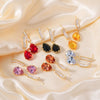 1 Pair Elegant Simple Style Streetwear Water Droplets Inlay Copper Zircon K Gold Plated Rhodium Plated Drop Earrings