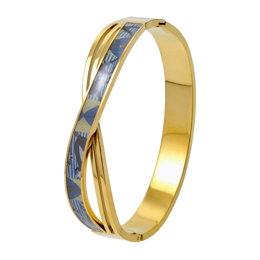 Nordic Style Luxurious Artistic Colorful Titanium Steel Gold Plated Titanium Steel Bangle In Bulk