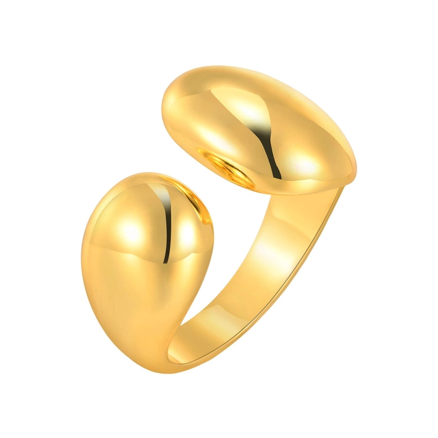 Copper Plated 14K Gold Water Drop Open Ring