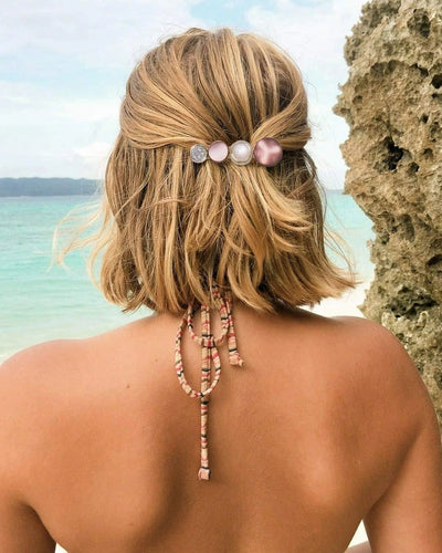 Hair Accessories Acetic Acid Side Clip Marble Effect Hairpin Pearl Candy Color Fashion Hairpin Combination Set