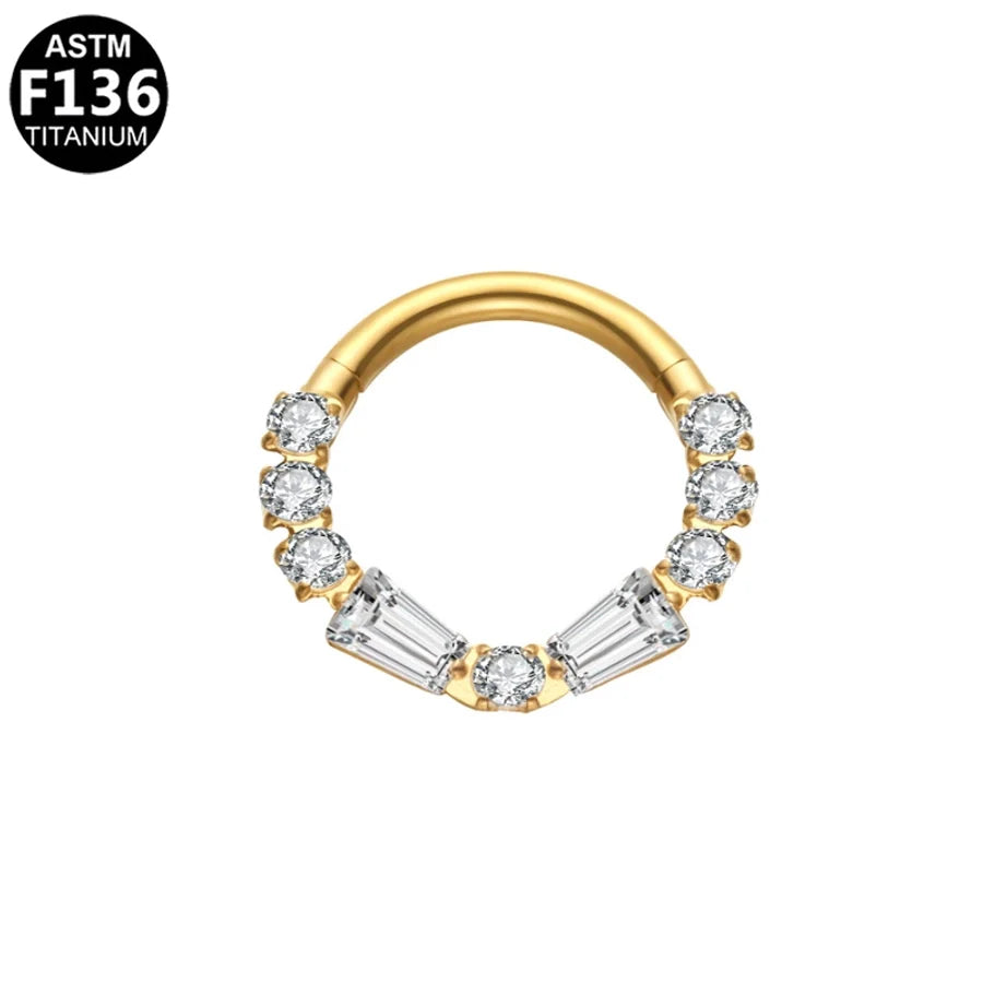 1 Piece Nose Rings & Studs Elegant Luxurious Simple Style Irregular Pure Titanium Titanium Alloy Zircon Ear Cartilage Rings & Studs Nose Rings & Studs