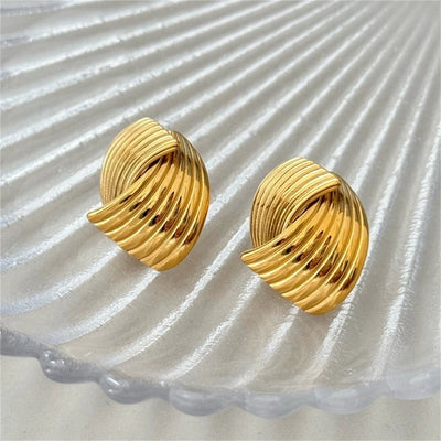 1 Pair Casual Artistic Sector 304 Stainless Steel Ear Studs