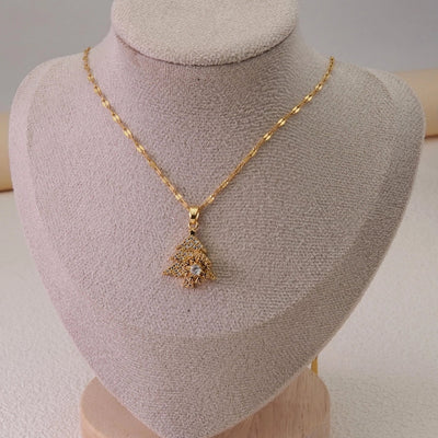 Jewelry Sweet Simple Style Christmas Tree Snowflake 304 Stainless Steel 18K Gold Plated Plating Pendant Necklace