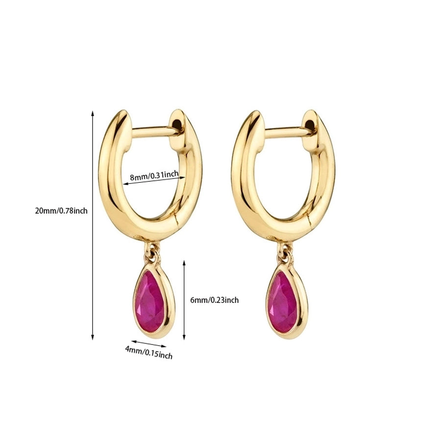 1 Pair IG Style Water Droplets Inlay Copper Zircon Gold Plated Drop Earrings
