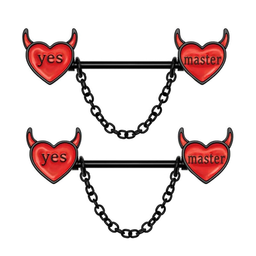 1 Piece Belly Rings Simple Style Heart Shape Copper Inlay Rhinestones Nipple Rings & Studs Belly Rings