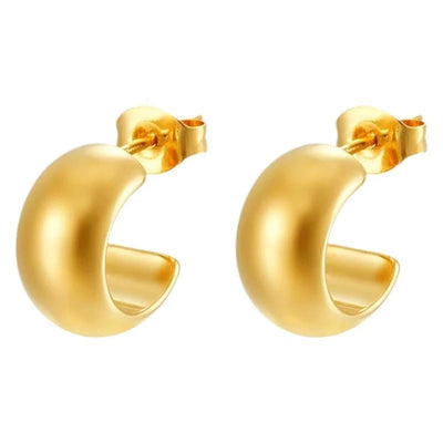 1 Pair Simple Style C Shape Solid Color 304 Stainless Steel Ear Studs