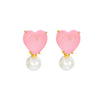 1 Pair Elegant Simple Style Heart Shape Plating Copper Drop Earrings