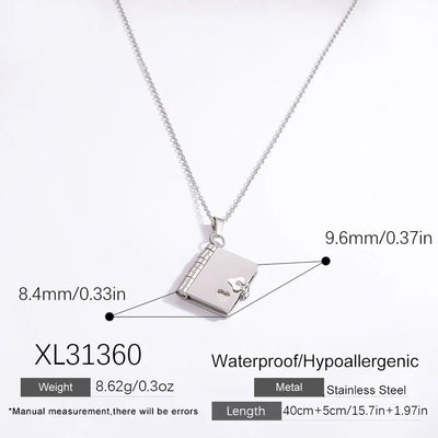 Jewelry Vintage Style Classic Style Book envelope Heart Shape Titanium Steel Plating Pendant Necklace