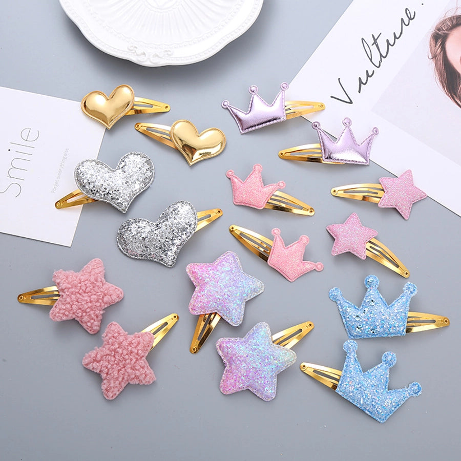 Girl'S Simple Style Star Alloy Sequins Hair Clip