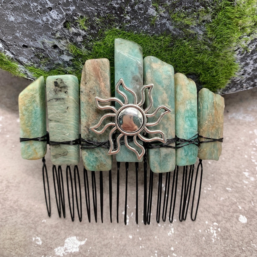 fashion sun crown crystal insert comb 1 piece